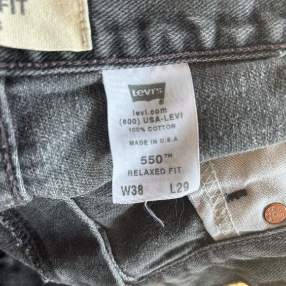 Vintage Faded Black Levi's 550 Jeans Mens 38 x 29 Made in USA Y2K Relaxed Fit - Picture 11 of 11